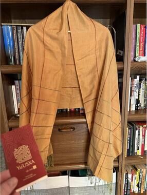 Women's Orange and Tan Scarf-wrap